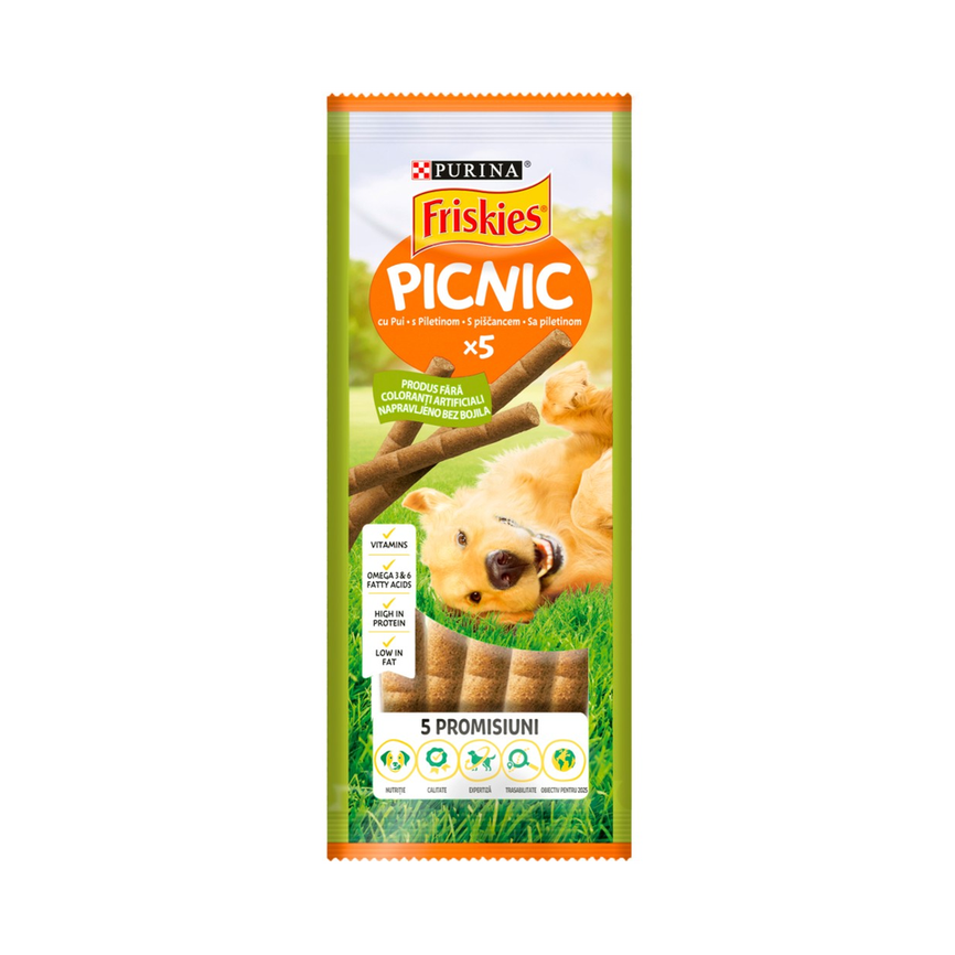 FRISKIES - MASCOTAS - PICNIC 3 STICKS Snack Pollo 32x42g 1.34KG - AURYN SL